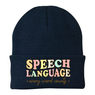 Speech Therapy Speech Language Therapy Pathologist Retro SLP Knit Cap Winter Beanie