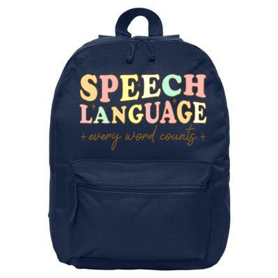 Speech Therapy Speech Language Therapy Pathologist Retro SLP 16 in Basic Backpack