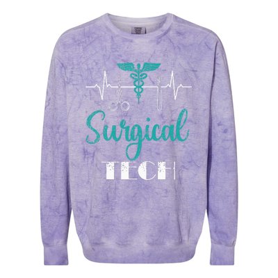 Scrub Tech Surgical Tech Week Technologist Technicians EKG Colorblast Crewneck Sweatshirt