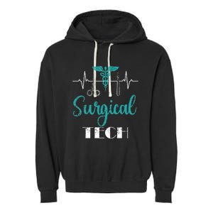 Scrub Tech Surgical Tech Week Technologist Technicians EKG Garment-Dyed Fleece Hoodie