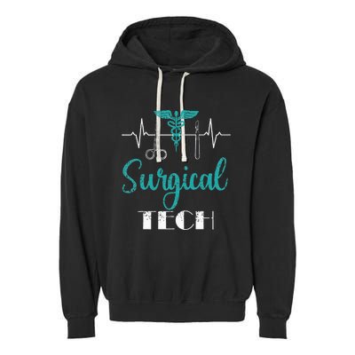 Scrub Tech Surgical Tech Week Technologist Technicians EKG Garment-Dyed Fleece Hoodie