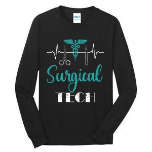 Scrub Tech Surgical Tech Week Technologist Technicians EKG Tall Long Sleeve T-Shirt