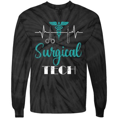 Scrub Tech Surgical Tech Week Technologist Technicians EKG Tie-Dye Long Sleeve Shirt