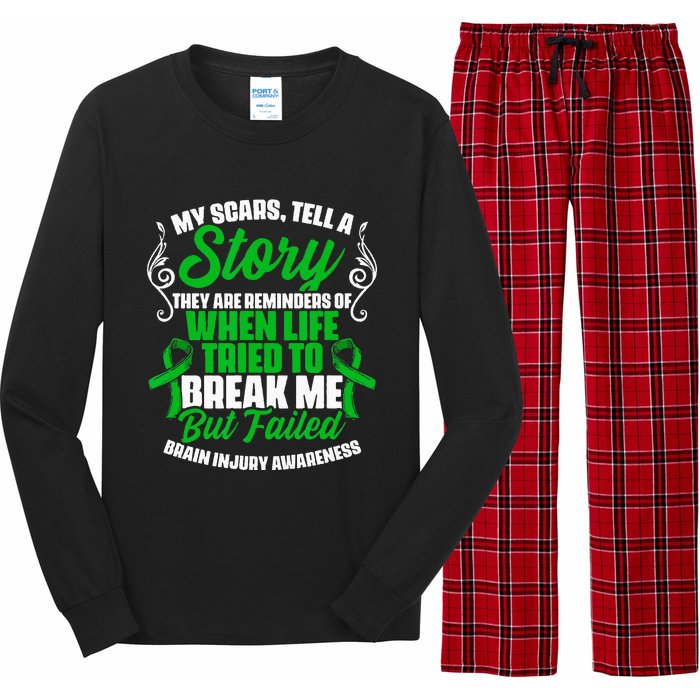 Scars Tell Story Traumatic Brain Injury Support TBI Survivor Long Sleeve Pajama Set