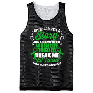 Scars Tell Story Traumatic Brain Injury Support TBI Survivor Mesh Reversible Basketball Jersey Tank