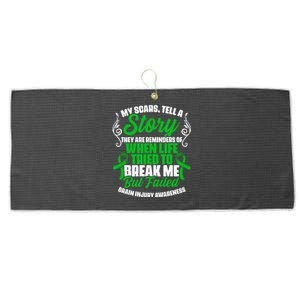 Scars Tell Story Traumatic Brain Injury Support TBI Survivor Large Microfiber Waffle Golf Towel