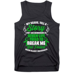 Scars Tell Story Traumatic Brain Injury Support TBI Survivor Tank Top