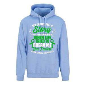 Scars Tell Story Traumatic Brain Injury Support TBI Survivor Unisex Surf Hoodie