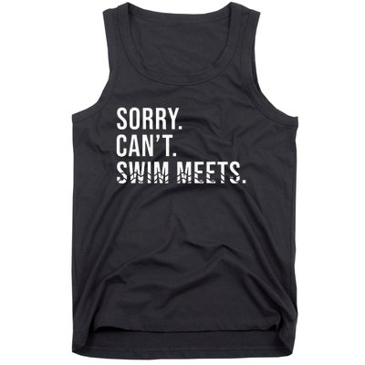 Swim Tees Sorry Can't Swim Meets Funny Swimming Tank Top