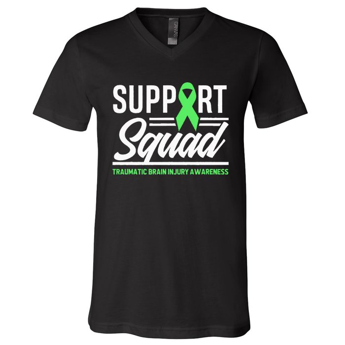 Support TBI Support Squad Traumatic Brain Injury Awareness V-Neck T-Shirt