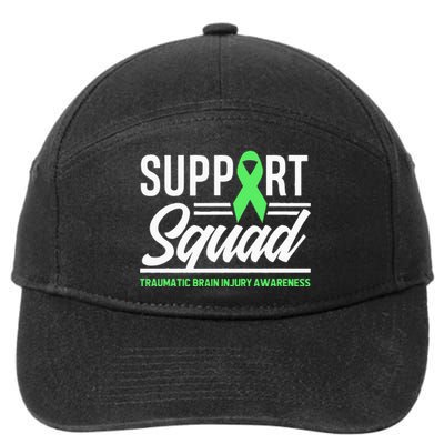 Support TBI Support Squad Traumatic Brain Injury Awareness 7-Panel Snapback Hat