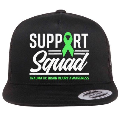 Support TBI Support Squad Traumatic Brain Injury Awareness Flat Bill Trucker Hat