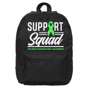 Support TBI Support Squad Traumatic Brain Injury Awareness 16 in Basic Backpack