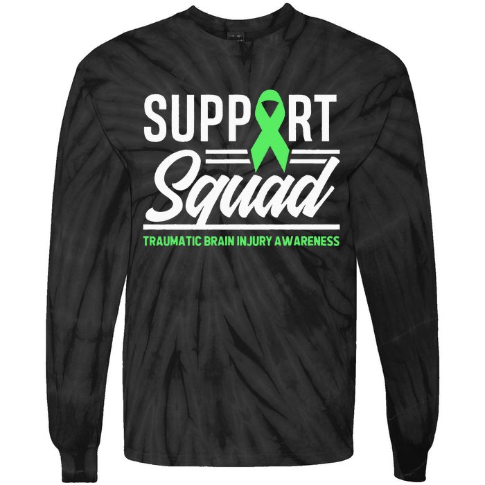 Support TBI Support Squad Traumatic Brain Injury Awareness Tie-Dye Long Sleeve Shirt