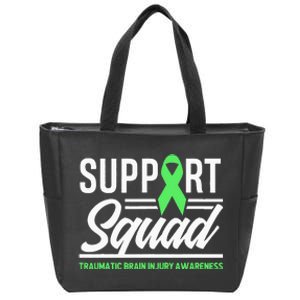 Support TBI Support Squad Traumatic Brain Injury Awareness Zip Tote Bag