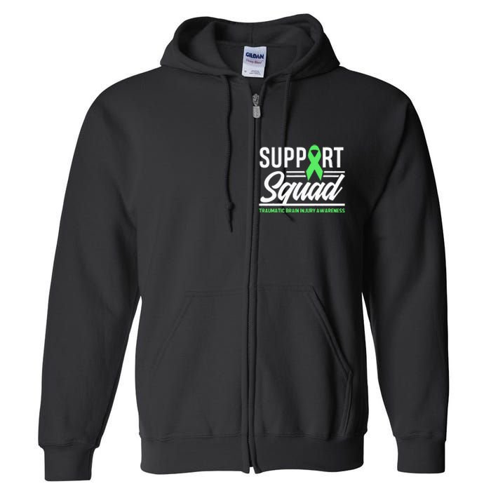 Support TBI Support Squad Traumatic Brain Injury Awareness Full Zip Hoodie