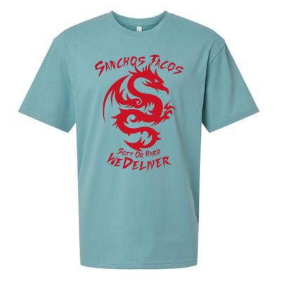 Sanchos Tacos Soft Or Hard We Deliver Apparel Sueded Cloud Jersey T-Shirt