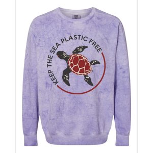 Save The Sea Turtles Keep The Oceans Plastic Free Marine Gift Colorblast Crewneck Sweatshirt