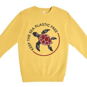 Save The Sea Turtles Keep The Oceans Plastic Free Marine Gift Premium Crewneck Sweatshirt