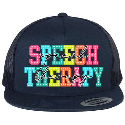 Speech Therapy Flat Bill Trucker Hat