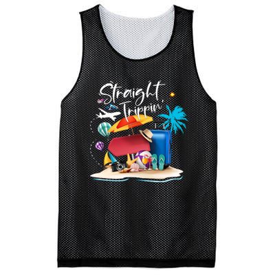 Straight Trippin Summer Vacation Trip Beach Ocean Mesh Reversible Basketball Jersey Tank