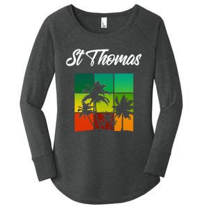 St Thomas Souvenir Cool Virgin Islands Vacation Women's Perfect Tri Tunic Long Sleeve Shirt