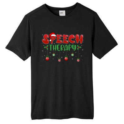 Speech Therapy Santa Hat Slp Speech Therapists Christmas Cool Gift Tall Fusion ChromaSoft Performance T-Shirt