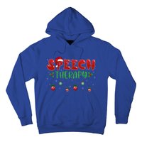 Speech Therapy Santa Hat Slp Speech Therapists Christmas Cool Gift Hoodie