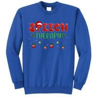 Speech Therapy Santa Hat Slp Speech Therapists Christmas Cool Gift Tall Sweatshirt