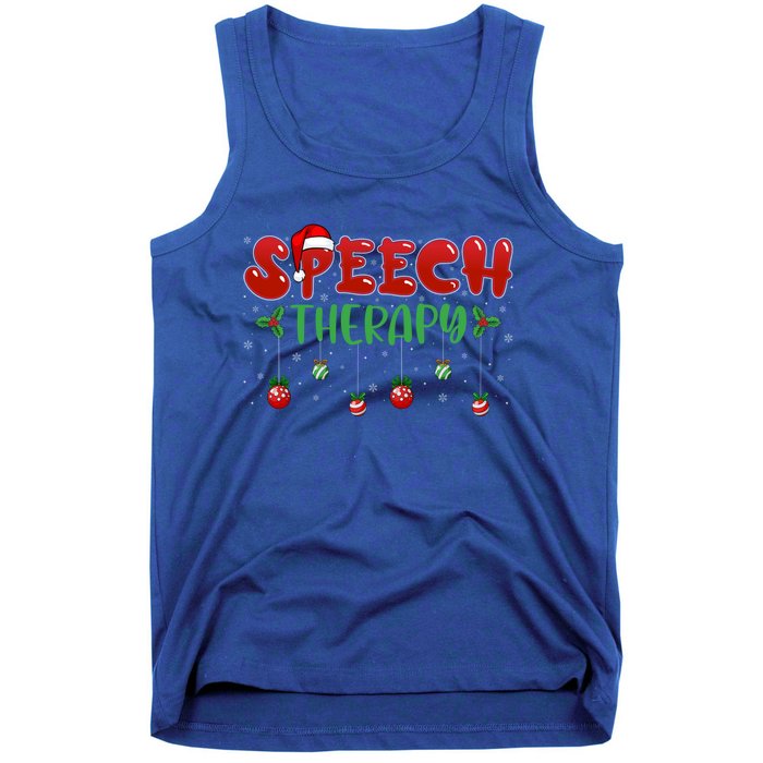 Speech Therapy Santa Hat Slp Speech Therapists Christmas Cool Gift Tank Top