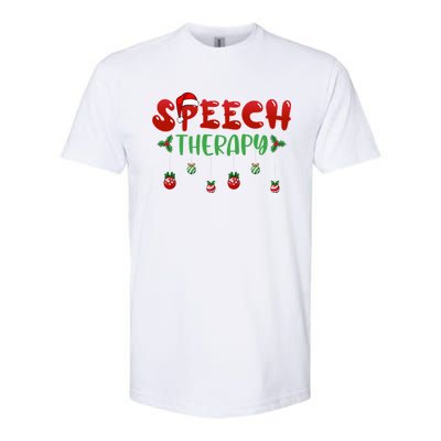 Speech Therapy Santa Hat Slp Speech Therapists Christmas Cool Gift Softstyle CVC T-Shirt