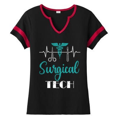 Scrub Tech Surgical Tech Week Technologist Technicians Ekg Cool Gift Ladies Halftime Notch Neck Tee