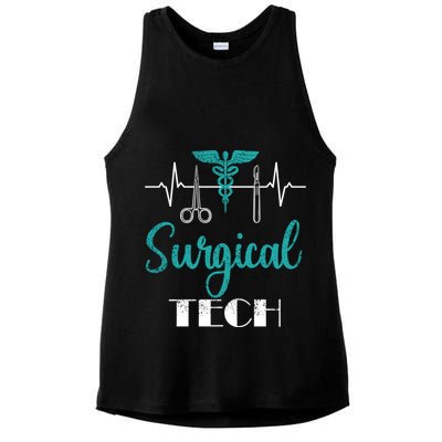 Scrub Tech Surgical Tech Week Technologist Technicians Ekg Cool Gift Ladies PosiCharge Tri-Blend Wicking Tank