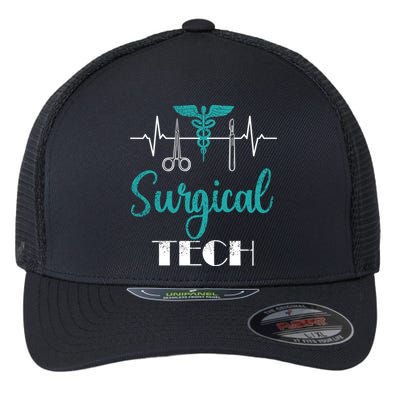 Scrub Tech Surgical Tech Week Technologist Technicians Ekg Cool Gift Flexfit Unipanel Trucker Cap