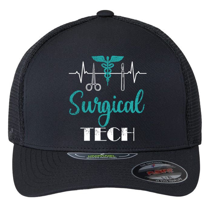 Scrub Tech Surgical Tech Week Technologist Technicians Ekg Cool Gift Flexfit Unipanel Trucker Cap