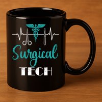 Scrub Tech Surgical Tech Week Technologist Technicians Ekg Cool Gift 11oz C Handle Ceramic Mug