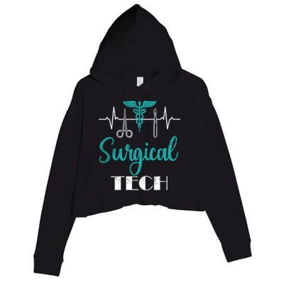 Scrub Tech Surgical Tech Week Technologist Technicians Ekg Cool Gift Crop Fleece Hoodie