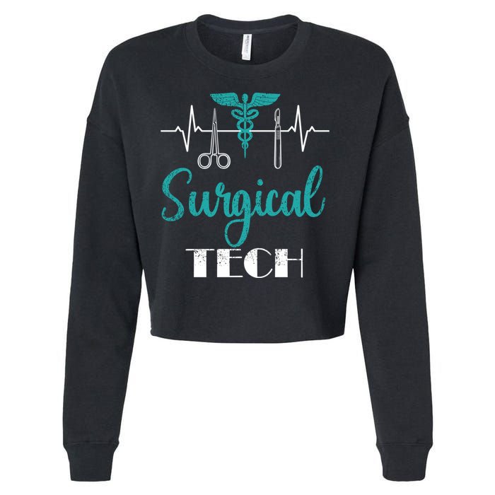 Scrub Tech Surgical Tech Week Technologist Technicians Ekg Cool Gift Cropped Pullover Crew
