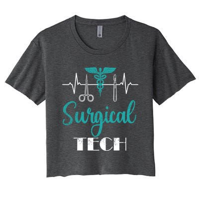 Scrub Tech Surgical Tech Week Technologist Technicians Ekg Cool Gift Women's Crop Top Tee