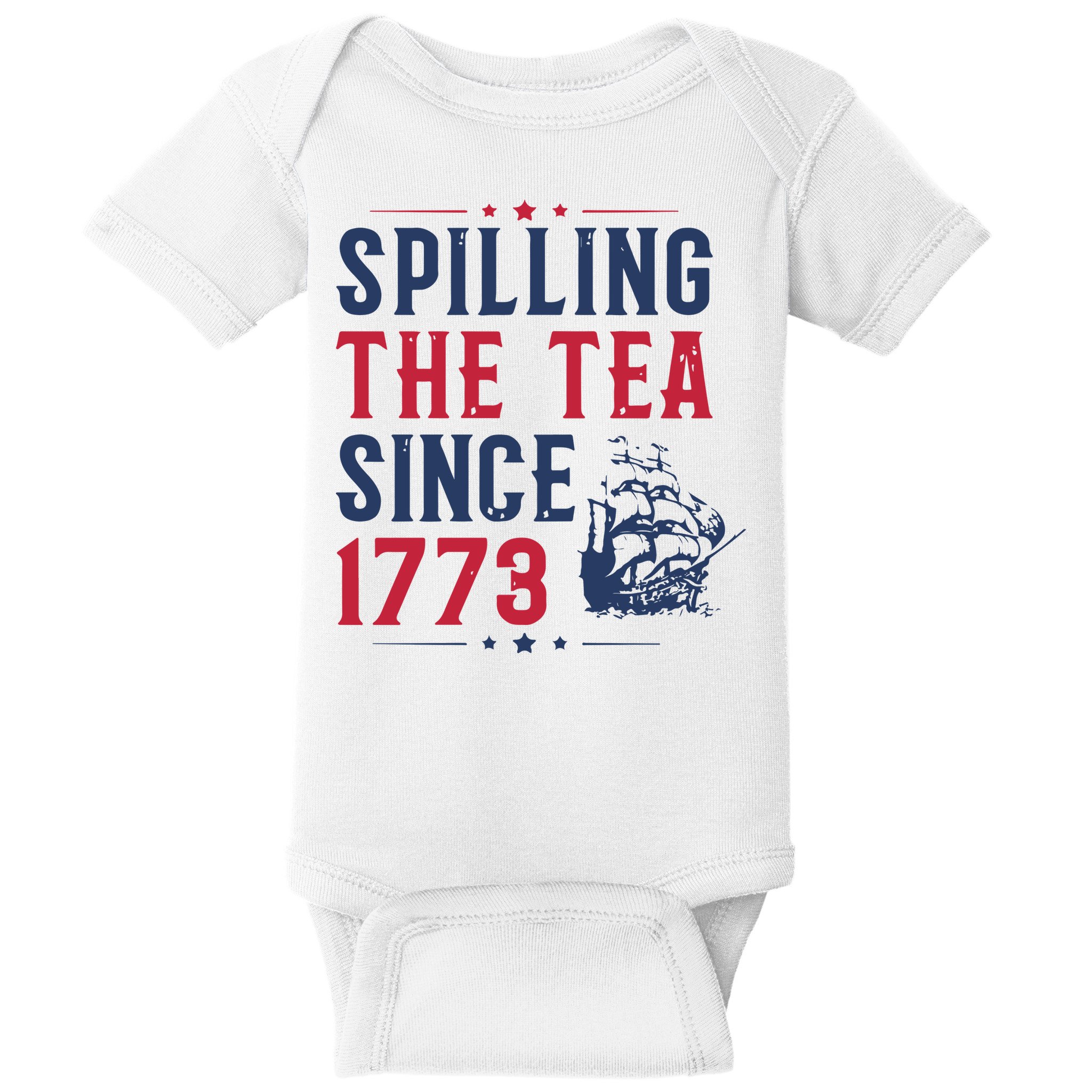 Spilling The Tea Since 1773 History Teacher Gift Funny History Teacher Baby Bodysuit