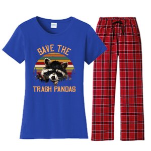 Save The Trash Pandas Raccoon Gift Raccoon Animal Funny Gift Women's Flannel Pajama Set