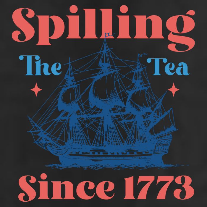 Spilling The Tea Since 1773 7 Panel Mesh Trucker Snapback Hat