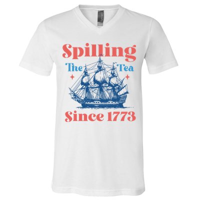 Spilling The Tea Since 1773 V-Neck T-Shirt