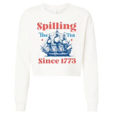 Spilling The Tea Since 1773 Cropped Pullover Crew