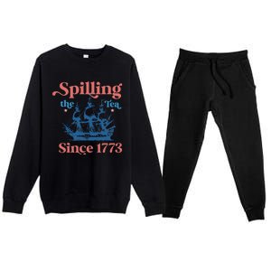 Spilling The Tea Since 1773 Premium Crewneck Sweatsuit Set