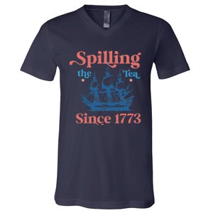 Spilling The Tea Since 1773 V-Neck T-Shirt