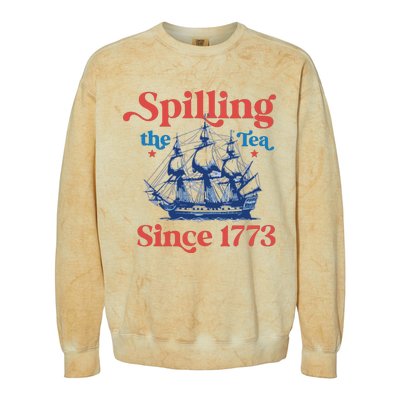 Spilling The Tea Since 1773 4th Of July Colorblast Crewneck Sweatshirt