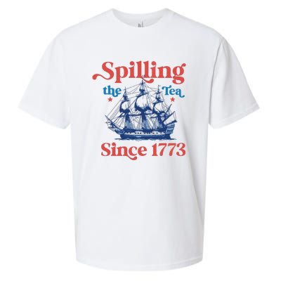 Spilling The Tea Since 1773 4th Of July Sueded Cloud Jersey T-Shirt