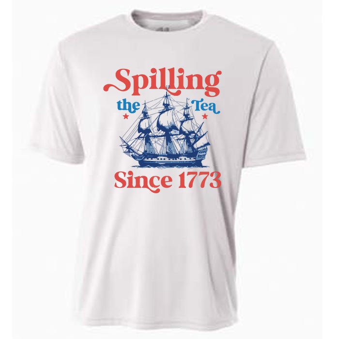 Spilling The Tea Since 1773 4th Of July Cooling Performance Crew T-Shirt