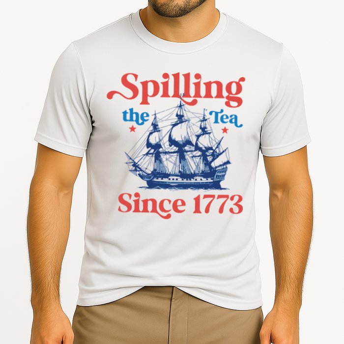 Spilling The Tea Since 1773 4th Of July Cooling Performance Crew T-Shirt